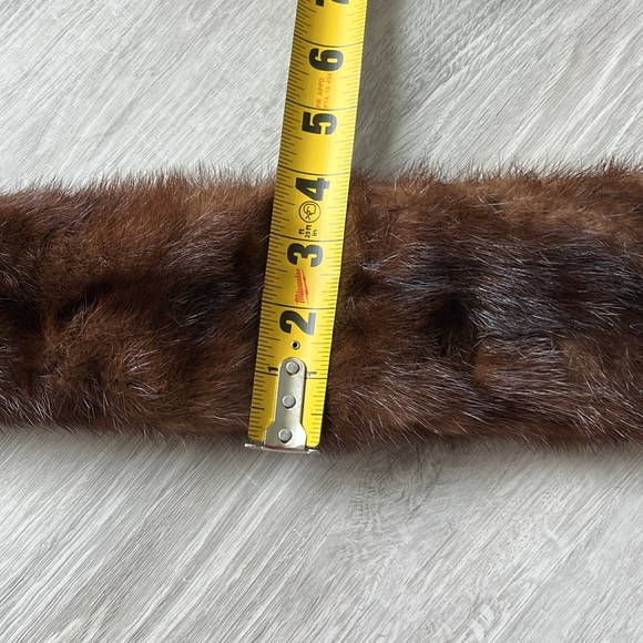 Vintage Mink Fur Scarf Collar Neck Wrap Full Pelt Stole Brown 32” x 4” - Picture 4 of 12